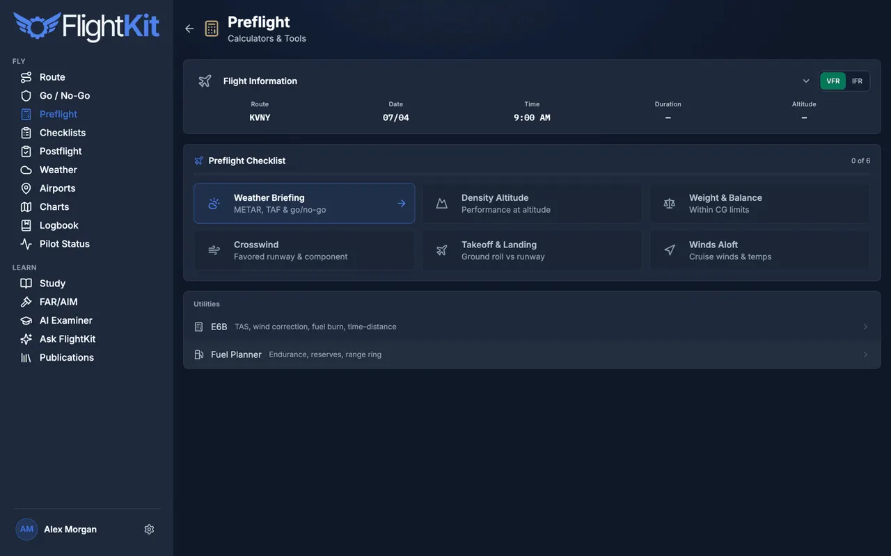 FlightKit Preflight — Preflight math that used to live on paper